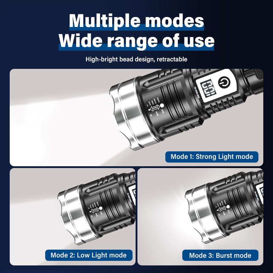High Power 200000LM LED Flashl - Tactical Flashlight Rechargeable 评论和价格