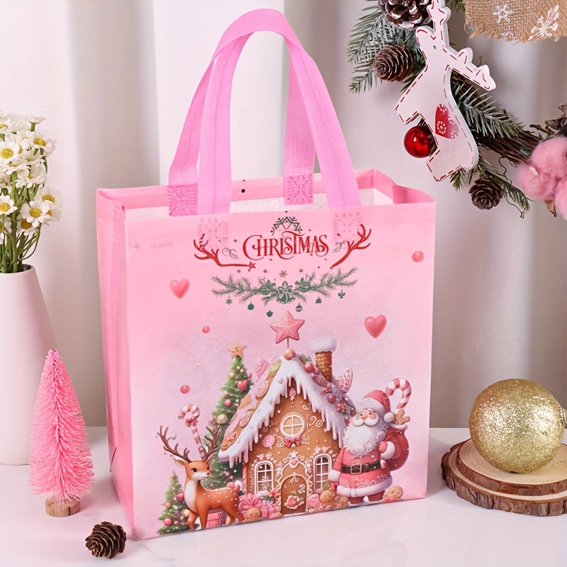 4/8pcs Pink Christmas Tote Bag - Elk Bugle Call 评论和价格