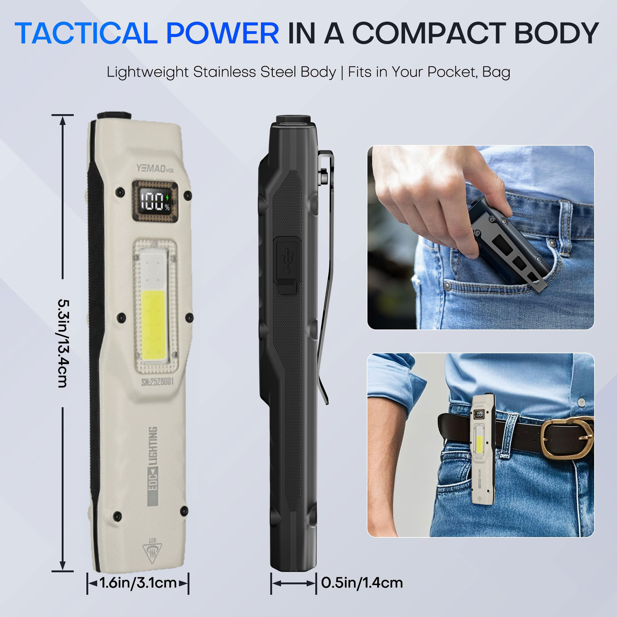 Portable 880LM YEMAO M28 Ultra - Tactical Flashlight Rechargeable 评论和价格