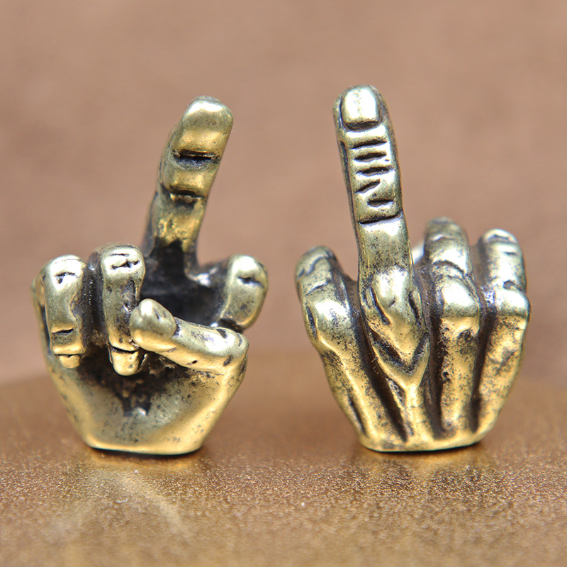 Retro Brass Middle Finger Up K - Paracord Survival Bracelet 评论和价格