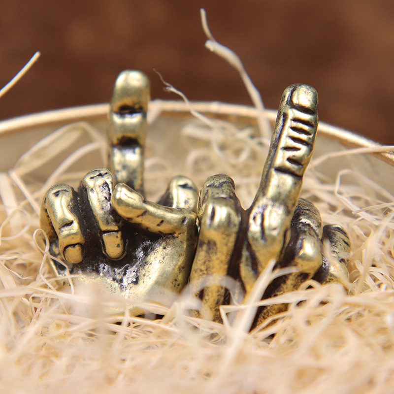 Retro Brass Middle Finger Up K - Paracord Survival Bracelet 评论和价格