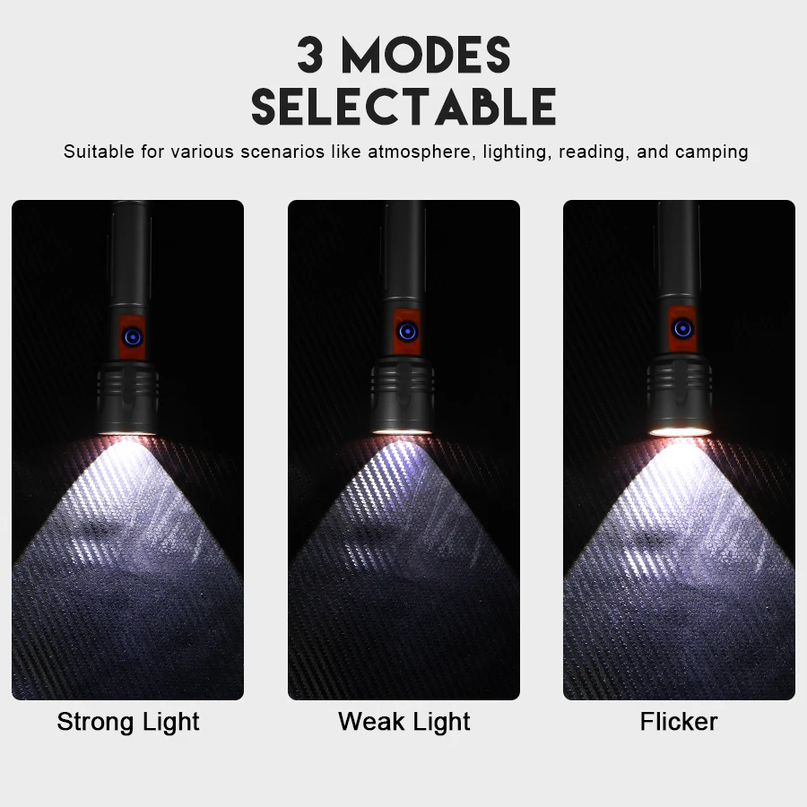 High Power LED Flashlight USB  - Tactical Flashlight Rechargeable 评论和价格