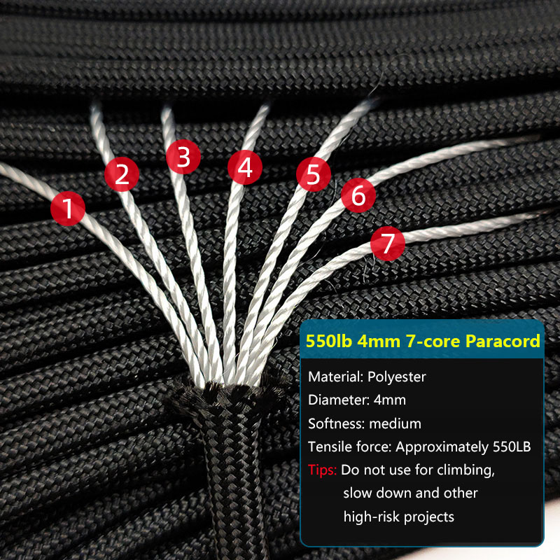 4 Size Dia.4mm 7 Stand Cores P - Paracord Survival Bracelet 评论和价格