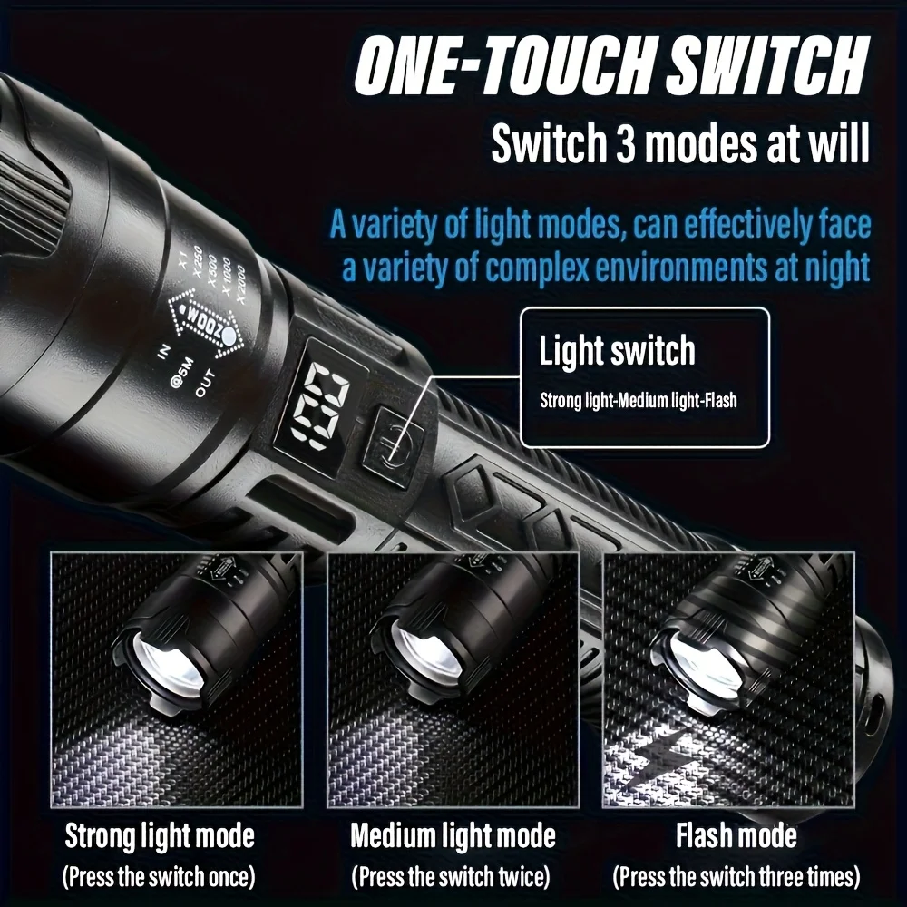 Tactical LED Flashlight 2000LM - Tactical Flashlight Rechargeable 评论和价格
