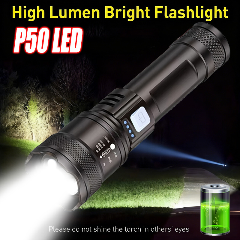 High Power LED Flashlight,USB  - Tactical Flashlight Rechargeable 评论和价格