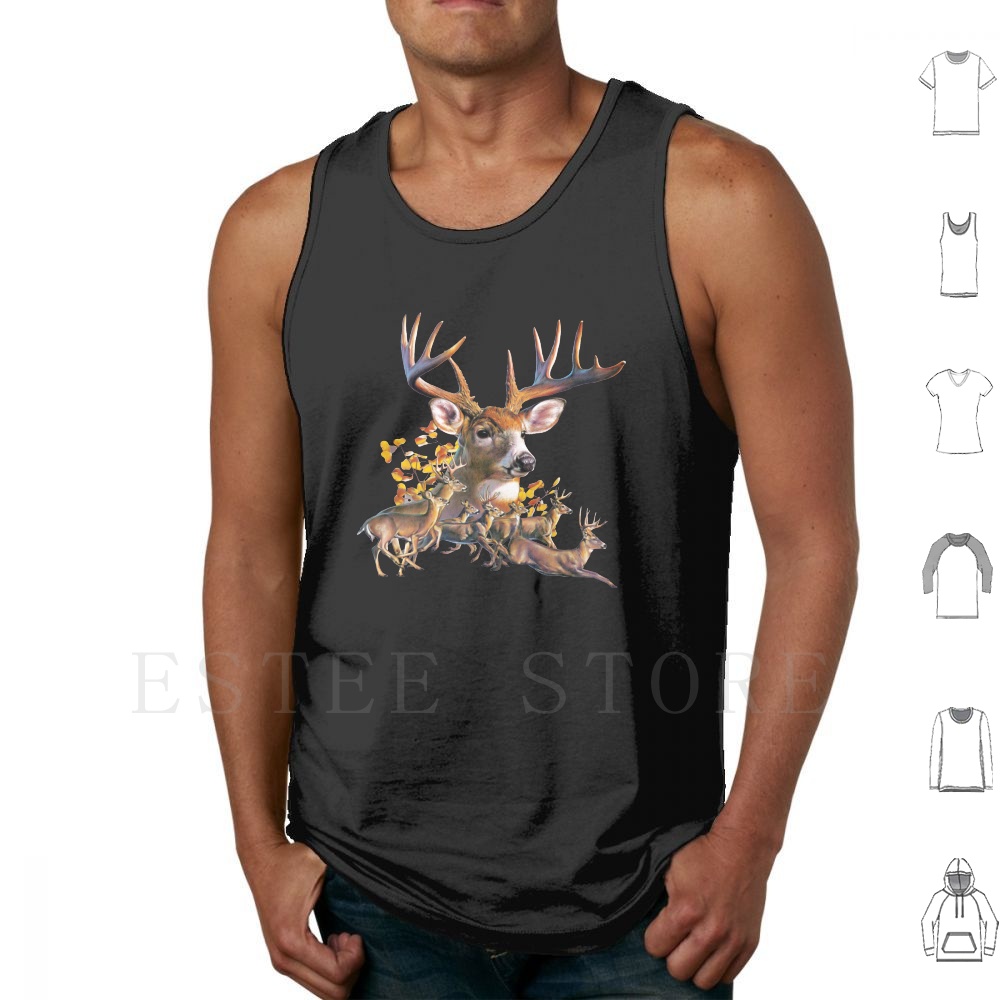 Deer Collage Tank Tops Vest Sl - Wildman Hunting & Outdoor 评论和价格
