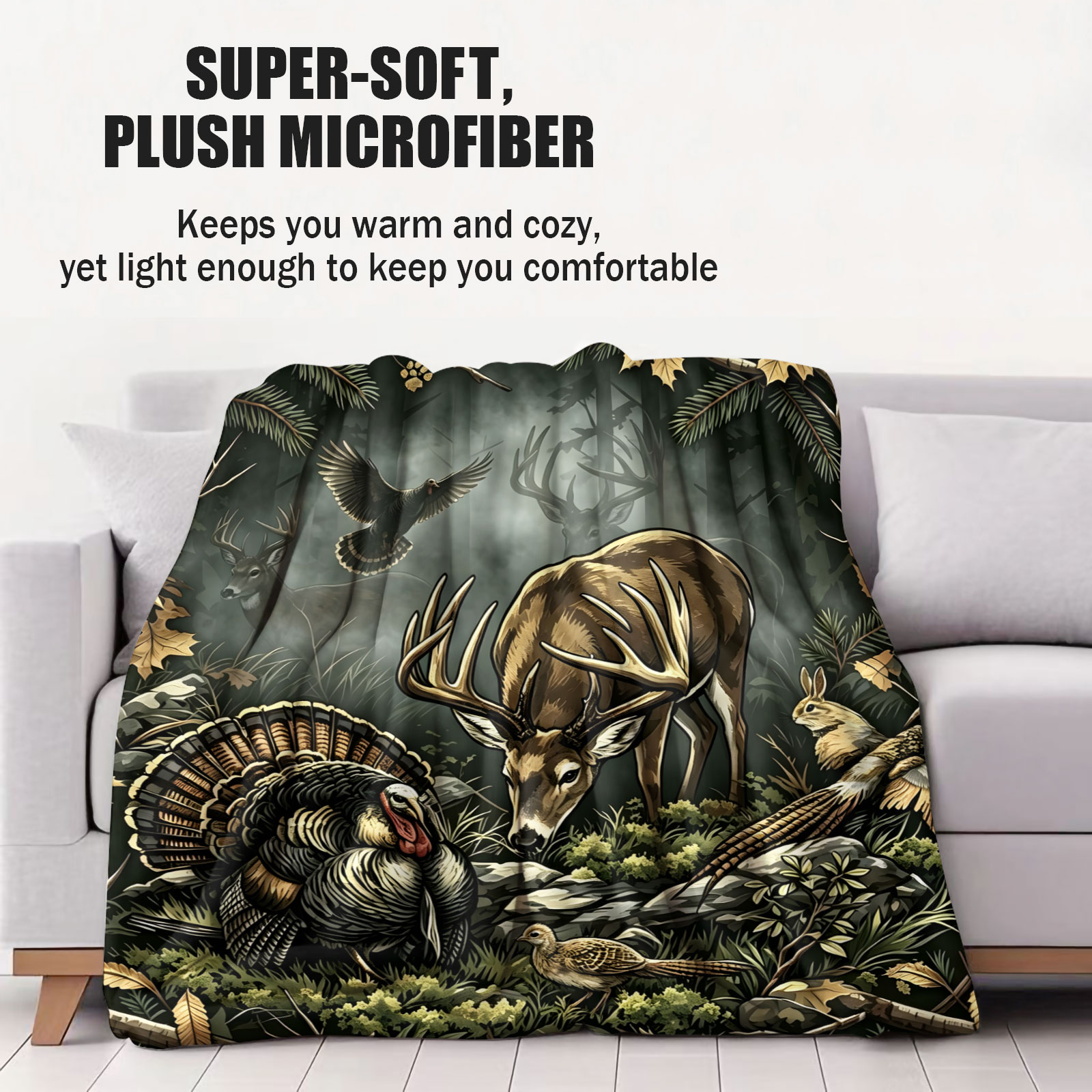 Vintage Woodland Animal Throw  - Wildman Hunting & Outdoor 评论和价格