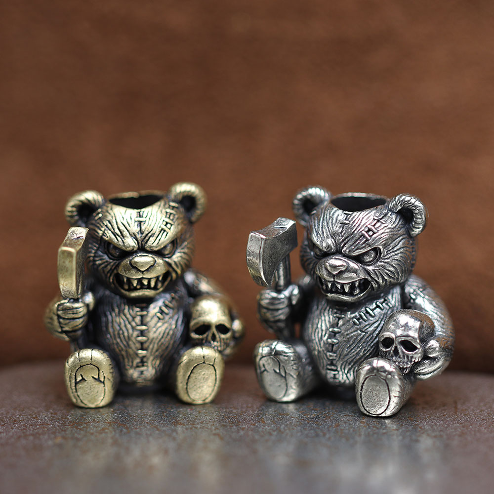 Axe Bear Brass Knife Bead Skul - Paracord Survival Bracelet 评论和价格