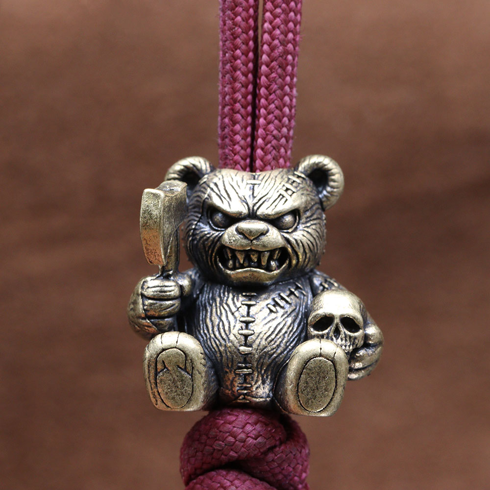 Axe Bear Brass Knife Bead Skul - Paracord Survival Bracelet 评论和价格