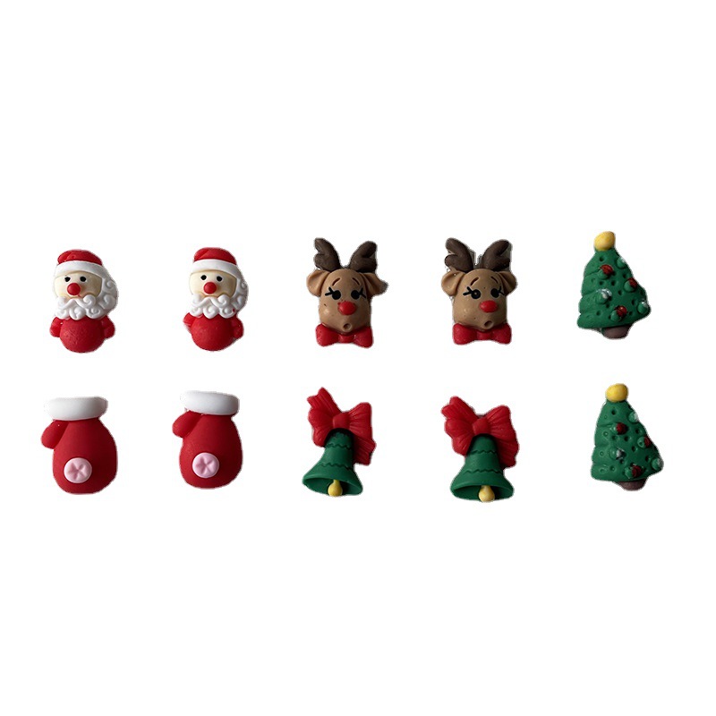 10Pcs Christmas Nails Charms C - Elk Bugle Call 评论和价格