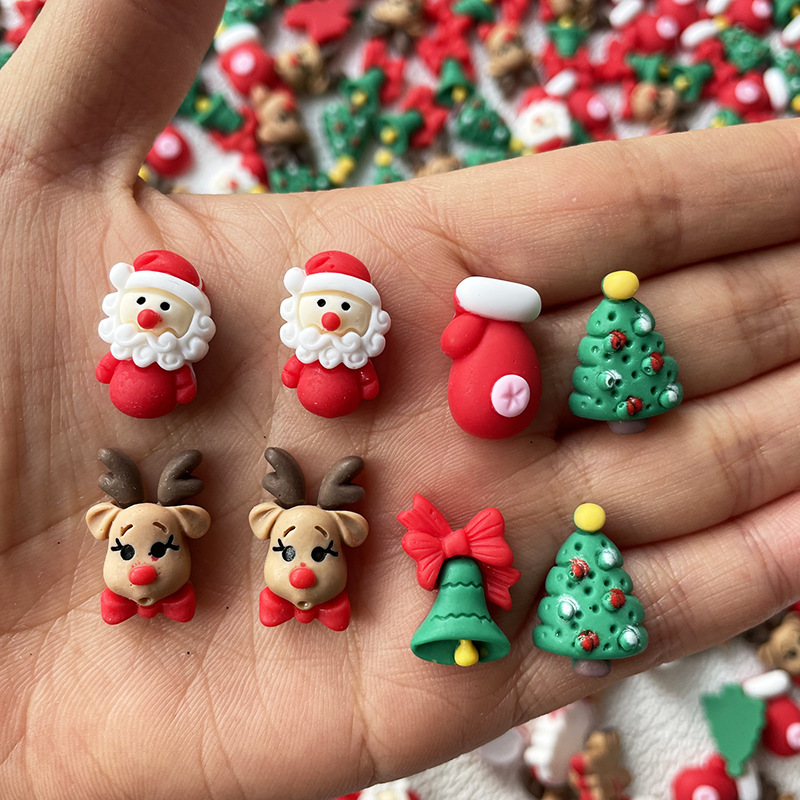 10Pcs Christmas Nails Charms C - Elk Bugle Call 评论和价格