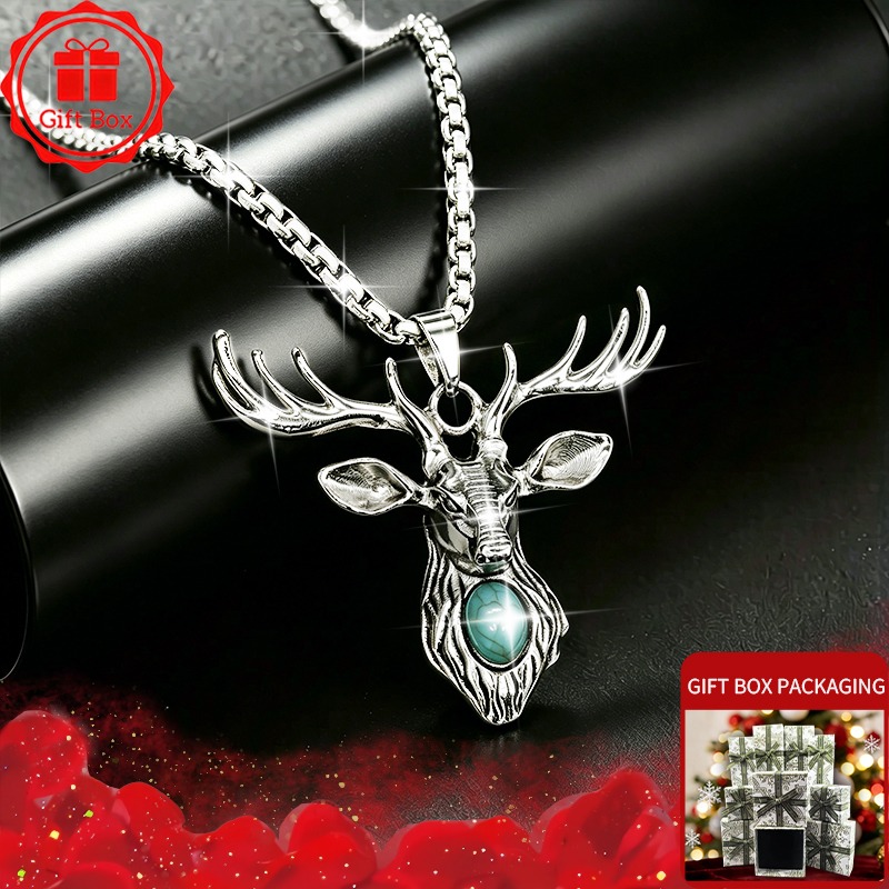 Vintage Stag Deer Head Pendant - Elk Bugle Call 评论和价格
