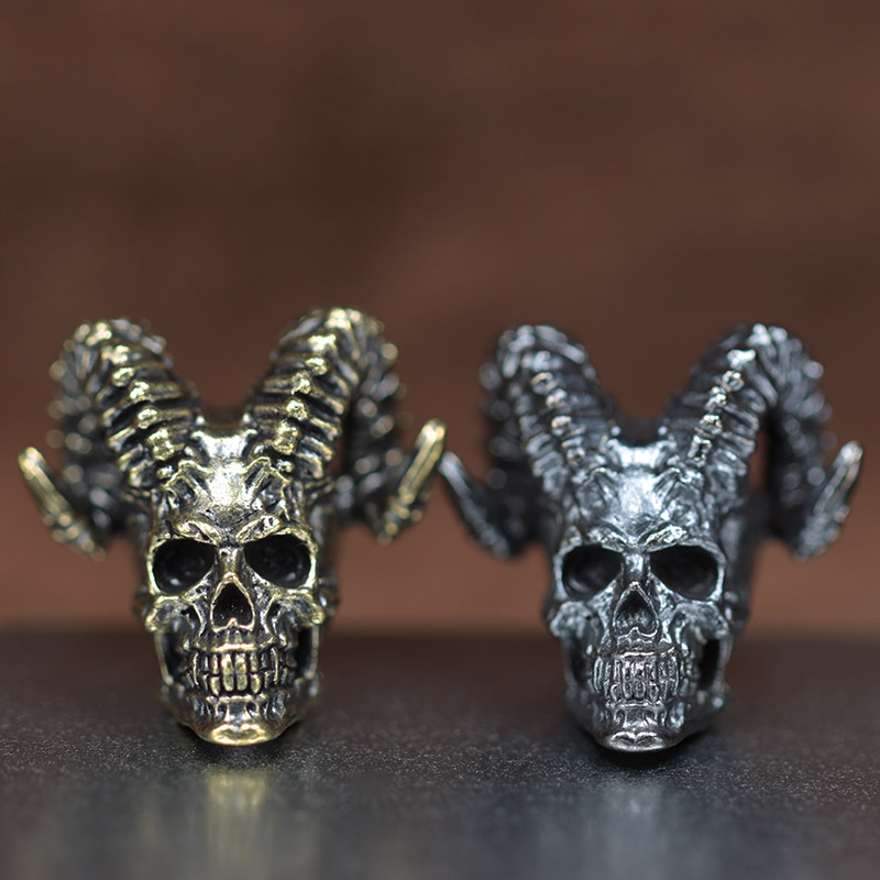 Goat Horn Skull Head Brass Kni - Paracord Survival Bracelet 评论和价格
