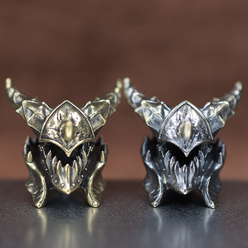 Death Helmet Brass Knife Beads - Paracord Survival Bracelet 评论和价格