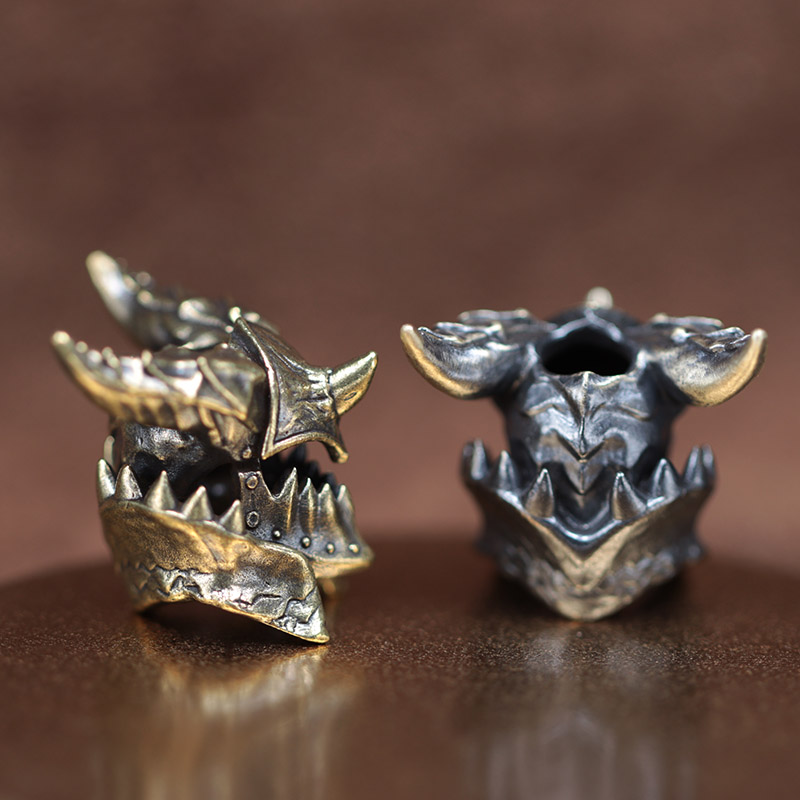 Death Helmet Brass Knife Beads - Paracord Survival Bracelet 评论和价格