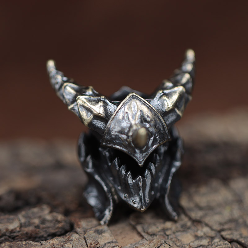 Death Helmet Brass Knife Beads - Paracord Survival Bracelet 评论和价格