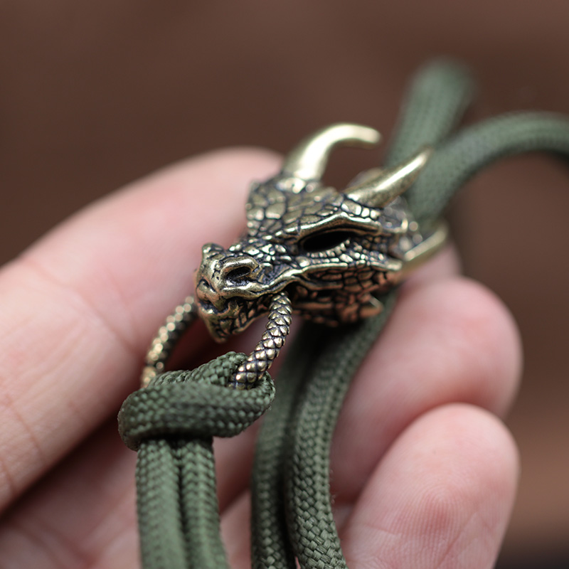 Dragon Head Brass Buckle EDC O - Paracord Survival Bracelet 评论和价格