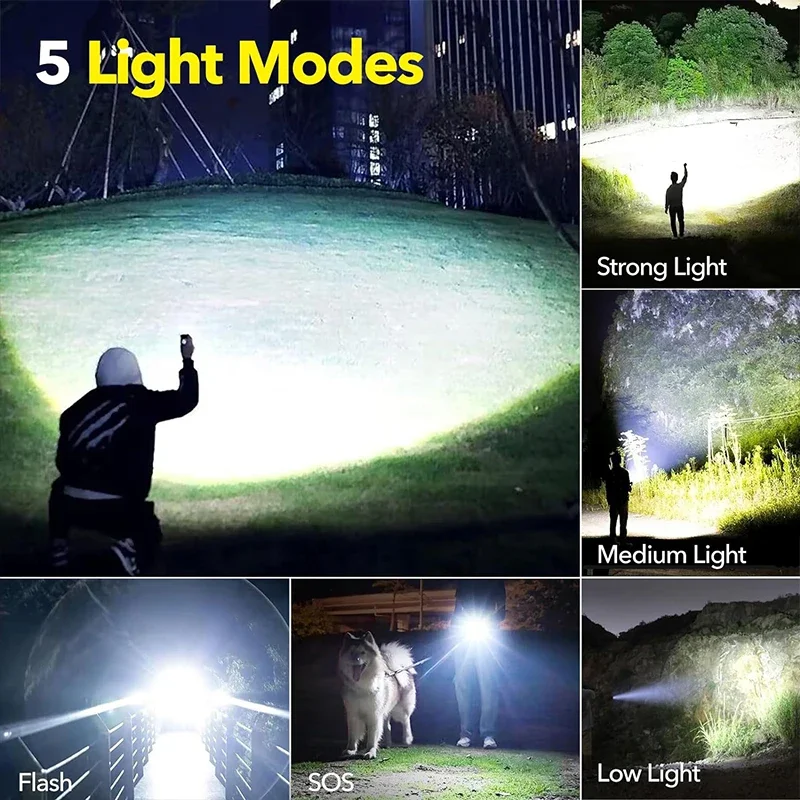 High Power LED Flashlight Rech - Tactical Flashlight Rechargeable 评论和价格