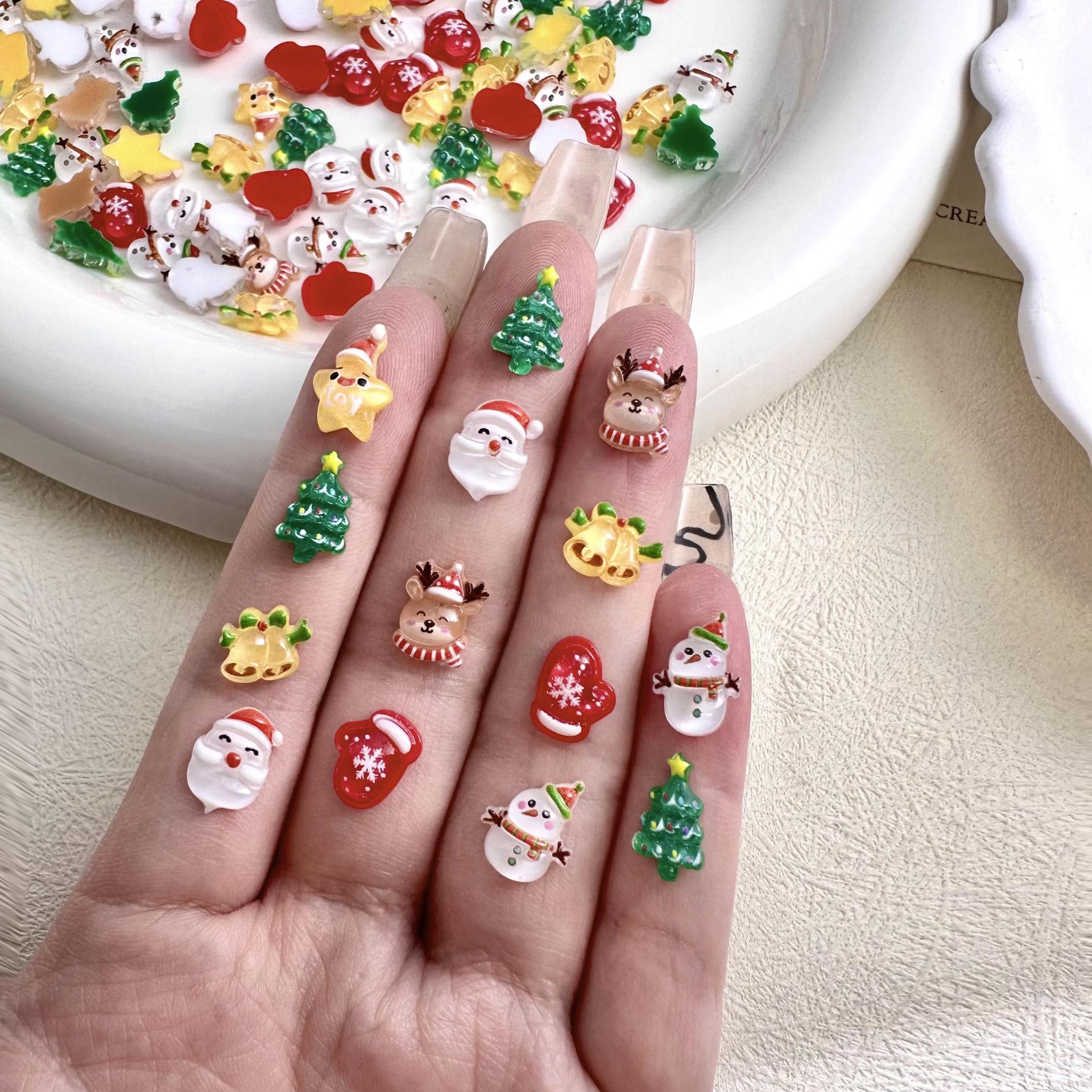 10Pcs Christmas Cartoon Nails  - Elk Bugle Call 评论和价格