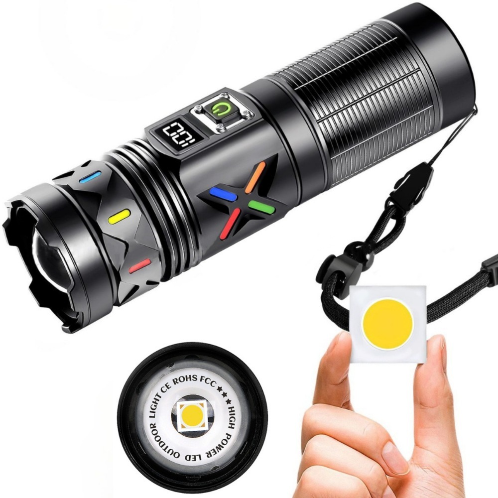 High Power LED Flashlight Tele - Tactical Flashlight Rechargeable 评论和价格