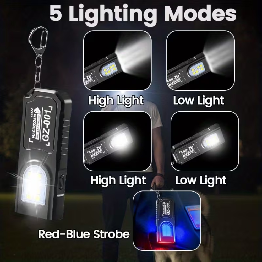 Mini COB LED Keychain Flashlig - Tactical Flashlight Rechargeable 评论和价格